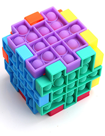 Juguete De Bola De Prensa De Silicona De Escritorio Cubo De Rubik