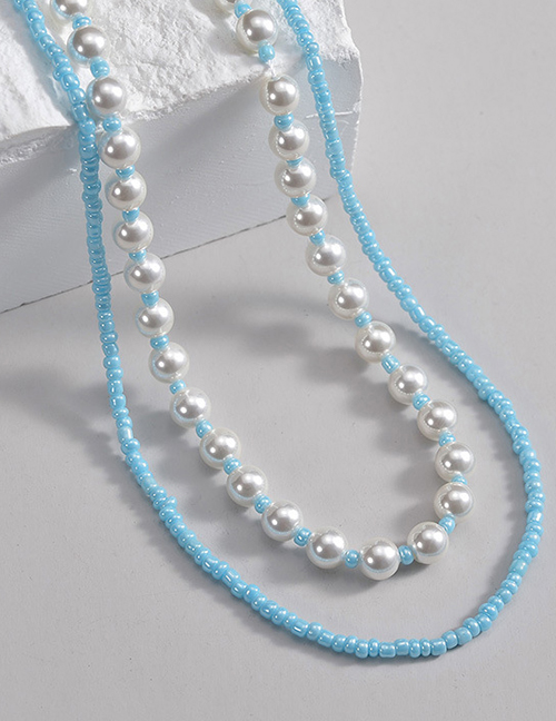 Collar De Perlas De Arroz Con Perlas De Acero Titanio